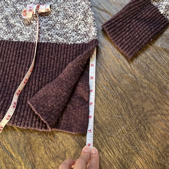 LL Bean Signature Linen Blend Crew Neck Sweater Purple Color Block Size L - Picture 14 of 15